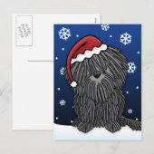 Carte postale de Noël Kawaii Puli (Devant / Derrière)