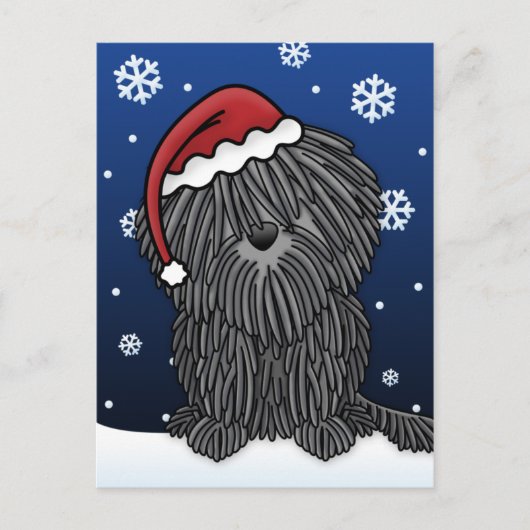 Carte postale de Noël Kawaii Puli (Devant)