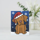 Carte postale de Noël Kawaii Vizsla (Debout devant)