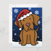 Carte postale de Noël Kawaii Vizsla (Devant / Derrière)