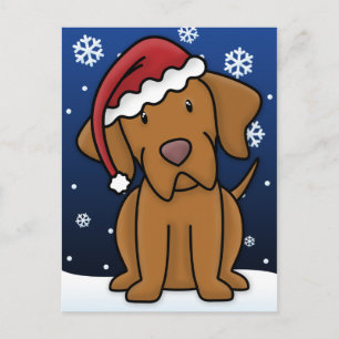 Carte postale de Noël Kawaii Vizsla