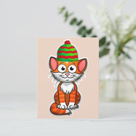 carte postale de noël kitty (Debout devant)