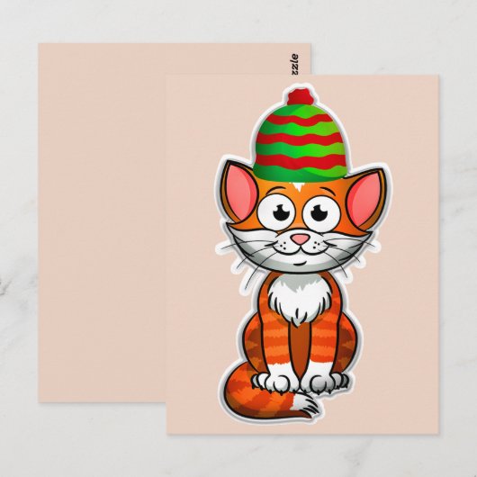 carte postale de noël kitty (Devant / Derrière)