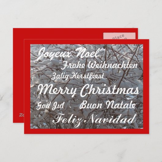 Carte postale de Noël/Langues multiples (Devant / Derrière)