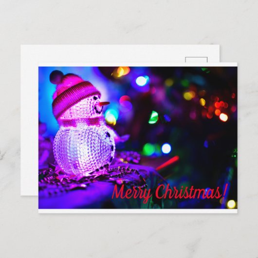 Carte postale de Noël Lightning Snowman (Devant / Derrière)