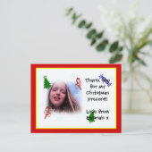 Carte postale de Noël Merci (Debout devant)