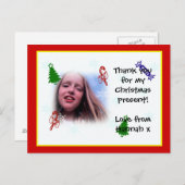 Carte postale de Noël Merci (Devant / Derrière)