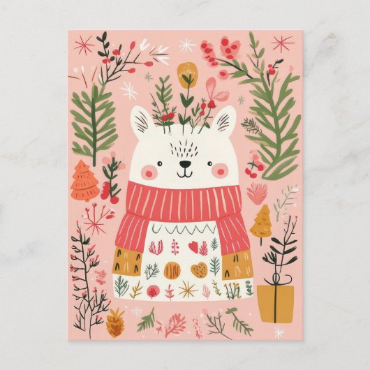 Carte postale de Noël mignonne et drôle (Devant)