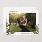 Carte postale de Noël Mistletoe Happy Holidays Pho (Devant / Derrière)