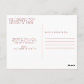 Carte postale de Noël moderne (Dos)