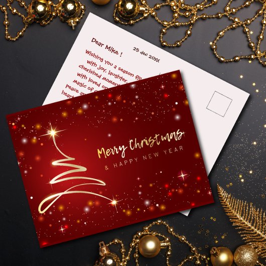 Carte postale de Noël moderne et lumineuse