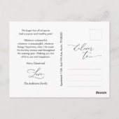 Carte postale de Noël moderne romantique pour la f (Dos)