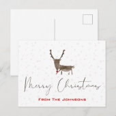 Carte postale de Noël moderne Rudolf (Devant / Derrière)