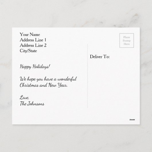 Carte postale de Noël moderne simple (Dos)