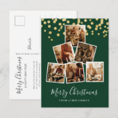 Carte postale de Noël moderne Vert (Devant / Derrière)