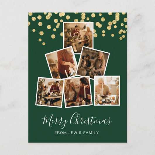 Carte postale de Noël moderne Vert (Devant)