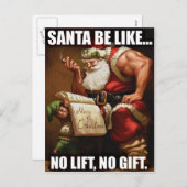 Carte postale de Noël - Motivation de gym (Devant / Derrière)