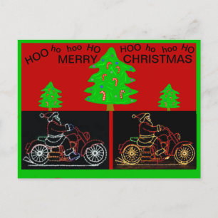 Carte postale de Noël moto