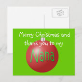 Carte postale de Noël Nana (Devant / Derrière)