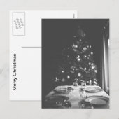Carte postale de Noël noir et blanc (Devant / Derrière)