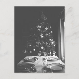 Carte postale de Noël noir et blanc