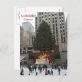 Carte postale de Noël NYC Rockefeller Center Skate (Devant / Derrière)