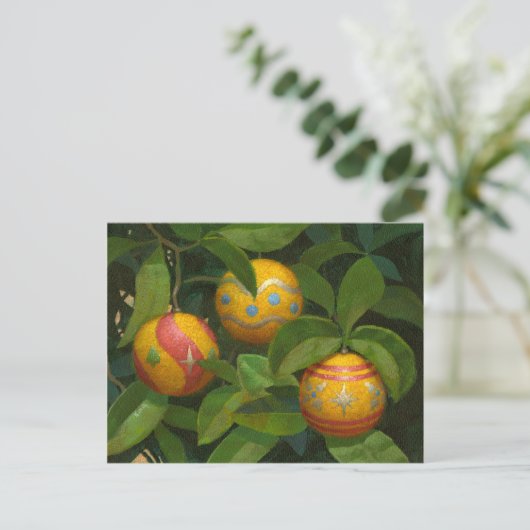 Carte postale de Noël Orange (Debout devant)