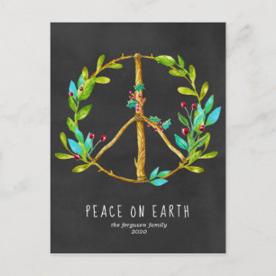 Carte postale de Noël Paix sur Terre