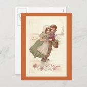 Carte postale de Noël "Patinage pour enfants néerl (Devant / Derrière)