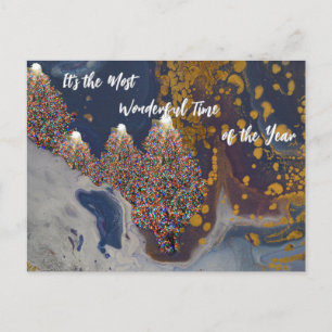 Carte postale de Noël Peinture Abstraite