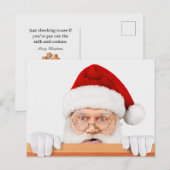 Carte postale de Noël Père Noël amusante (Devant / Derrière)