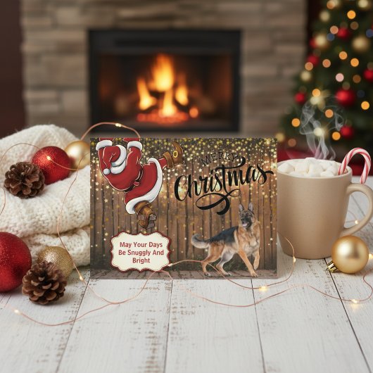 Carte postale de Noël Père Noël berger allemand