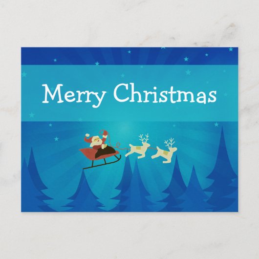 Carte postale de Noël père Noël Winter Scene (Devant)