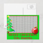 Carte postale de Noël personnalisée (Devant / Derrière)