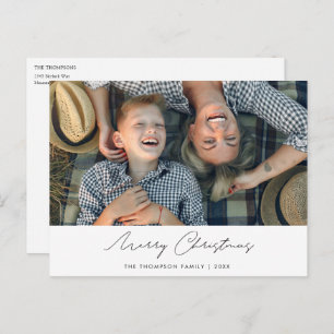 Carte postale de Noël personnalisée simple et mode