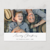 Carte postale de Noël personnalisée simple et mode (Devant)