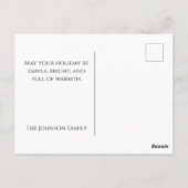 Carte postale de Noël photo minimaliste (Dos)