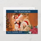 Carte postale de Noël Poinsettia (Devant / Derrière)