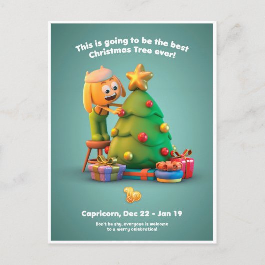 Carte postale de Noël pour Capricorn (Devant)