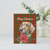 Carte postale de Noël pour chien Dachshund Aquarel (Debout devant)