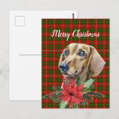 Carte postale de Noël pour chien Dachshund Aquarel (Devant / Derrière)