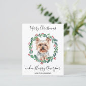 Carte postale de Noël pour chien Yorkshire Terrier (Debout devant)