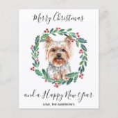Carte postale de Noël pour chien Yorkshire Terrier (Devant)
