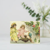 Carte postale de Noël pour enfants vintages (Debout devant)