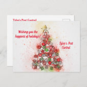 CARTE POSTALE DE NOËL POUR ENTREPRISE À THÈME ARBR (Devant / Derrière)