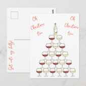 Carte postale de Noël pour les buveurs de vin (Devant / Derrière)