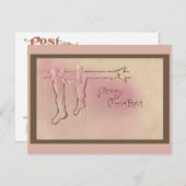 Carte postale de Noël Pretty Peppermenthe Pink Vin (Devant / Derrière)