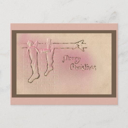 Carte postale de Noël Pretty Peppermenthe Pink Vin (Devant)