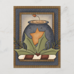 Carte postale de Noël primitive