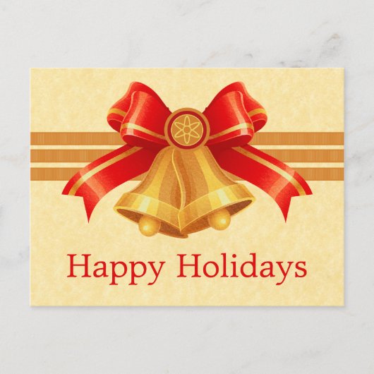 Carte postale de Noël Red and Gold Bells (Devant)